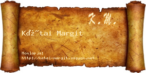 Kátai Margit névjegykártya
