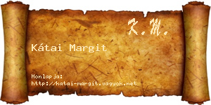 Kátai Margit névjegykártya